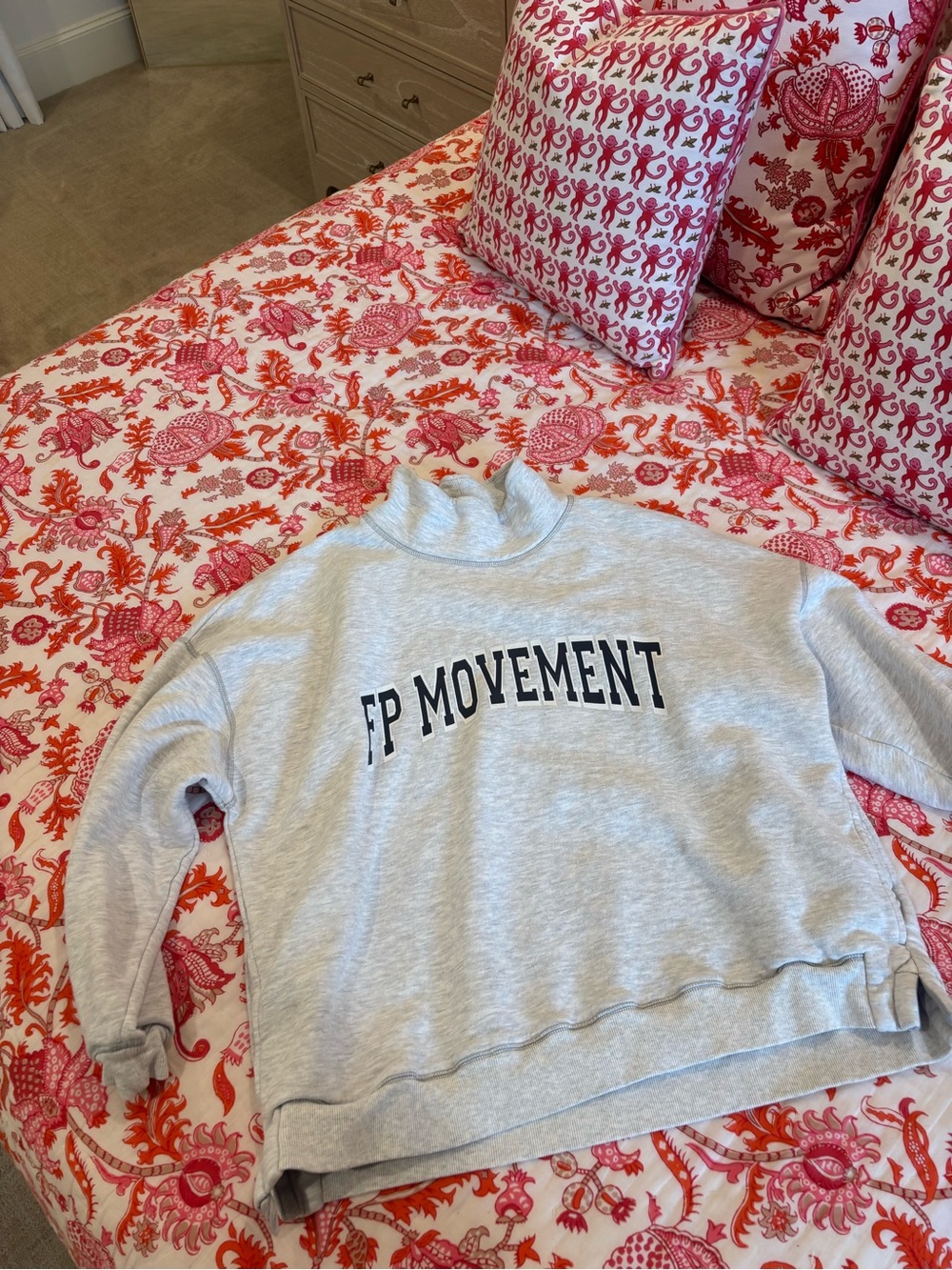FP Movement by Free People Light Gray Mock Neck Pullover